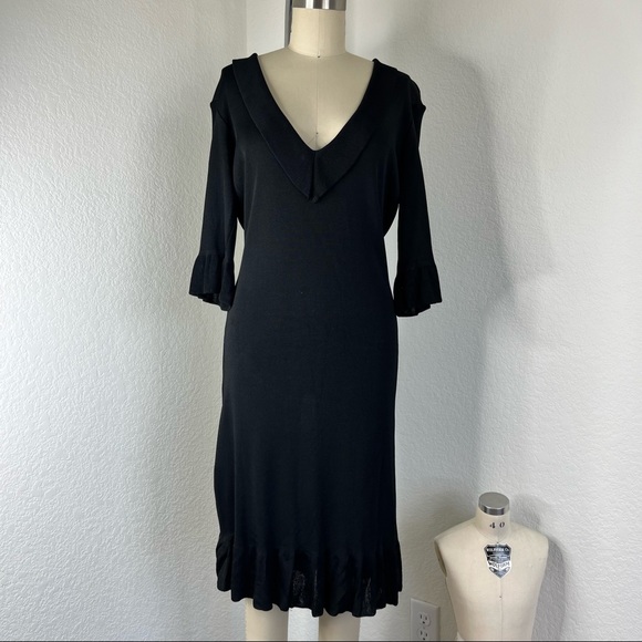 Joseph | Dresses | Joseph Tricot X Miss Deanna Knit Ruffle V Neck Dress ...